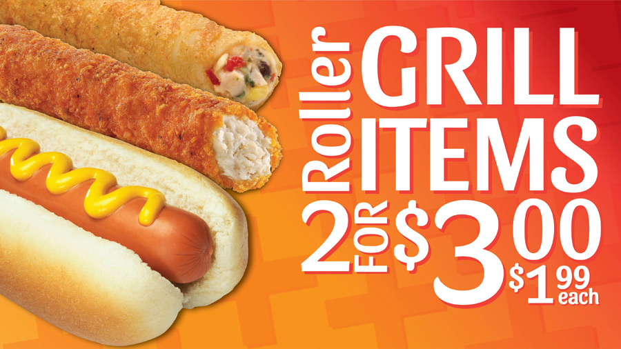 Roller grill 2 for  $3